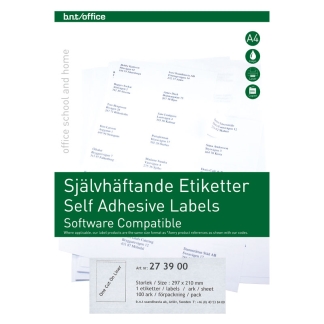 Etiket BNT 210x297 mm m/100 stk 