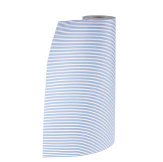 Gavepapir 55cm x 150m striber bl&aring;/hvid, mat papir  