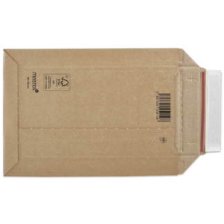 Kartonkuvert 250x353mm brun/brun med selvkl&aelig;bende flap