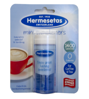 S&oslash;detabletter Hermesetas 1400 d&aring;se bl&aring;