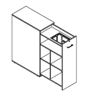 Fumac JIVE udtr&aelig;ksskab h&oslash;jrevendt. H&oslash;j Farve: hvid Str: B39,8xD80xH115 cm Greb. Eg - Brugt 