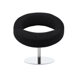 Softline loungestol Hallo Stof: Vision black/grey. Crom stel