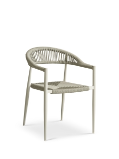 Havestol outdoor Trinidad med arml&aelig;n sand alu/flet