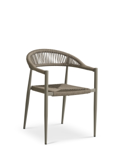 Havestol outdoor Trinidad med arml&aelig;n brown alu/flet