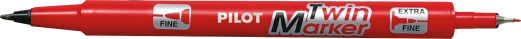 Marker&nbsp;TWIN&nbsp;Pilot&nbsp;BG&nbsp;r&oslash;d 0,3/0,5mm&nbsp;permanent SCA-TM-R-BG