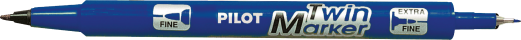 Marker&nbsp;TWIN&nbsp;Pilot&nbsp;BG&nbsp;bl&aring; 0,3/0,5mm&nbsp;permanent SCA-TM-L-BG