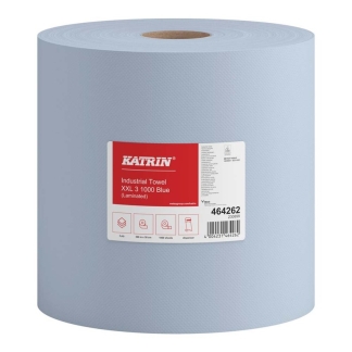 Industriaft&oslash;ring rulle Katrin XXL 3-lag bl&aring; 380mm x 380m 464262