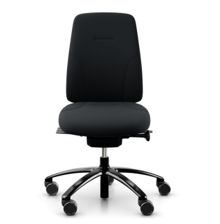RH Kontorstol Logic 200 sort stof: Selech 60999 sort. Gas B. S&oslash;lv fodkryds. Bl&oslash;de hjul