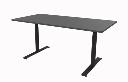 Hævesænkebord 160x80 cm antracit decor laminat rektangulær sort stel