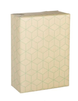 Gavepapir 57cm x 150m grøn møn ster. Kraft papir