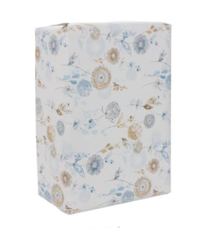 Gavepapir 57cm x 100m blomster. Mat papir