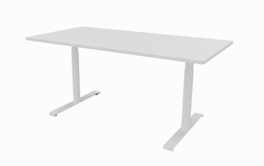 Hævesænkebord 160x80 cm hvid decor laminat rektangulær hvid stel