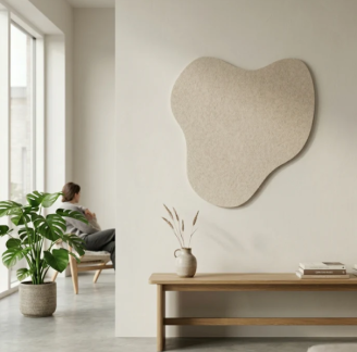 Filt Akustikplade 9mm Organic shape 120x114cm gr&aring;