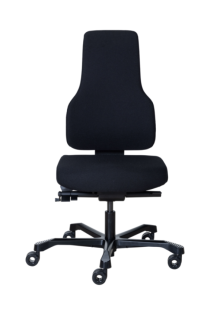 Delta Office 2 kontorstol sort synkronvip, s&aelig;rskilt s&aelig;devip, s&aelig;dedybdejustering bl&oslash;de hjul