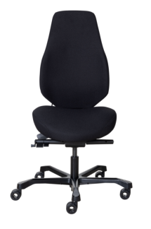 Delta Office 5 kontorstol Sort Med synkronvip og s&aelig;dedybde Fighter 60999, Bl&oslash;de hjul