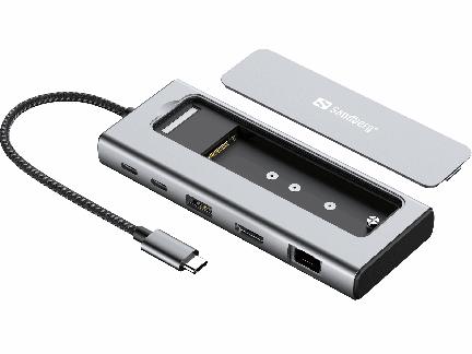 Sandberg USB-C 6in1 Travel Dock, SSD Case