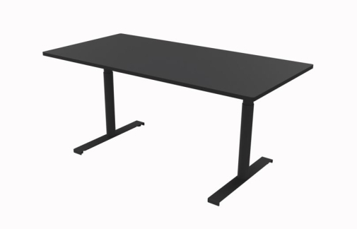 Hævesænkebord 140x80 cm sort decor rektangulær sort stel