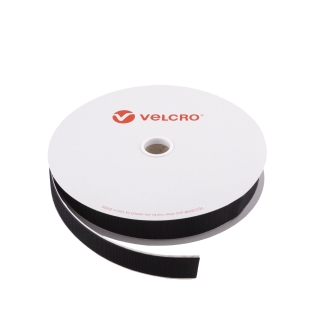 Velcro hook&nbsp;sort 20mm x 25m med PS14 kl&aelig;b