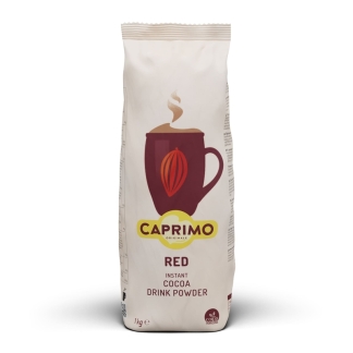 Chokoladedrik Caprima Red l&aelig;kker og cremet og med 16% kakao. 1 kg.