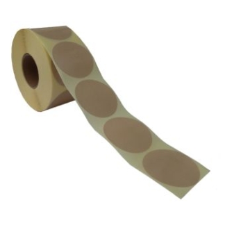Runde etiketter p&aring; rulle &Oslash;50 mm beige 1.000 stk. permanent lim
